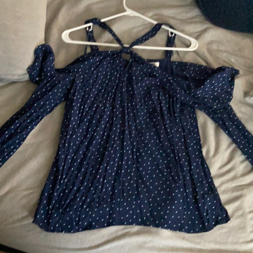 Off the shoulder long sleeve halter